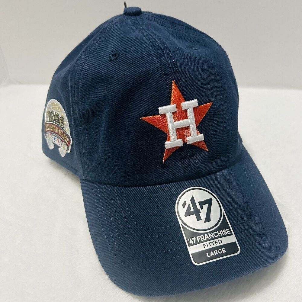 '47 Brand Houston Astros All Star Patch‎ Franchise Fitted Hat Cap Blue Sz Large